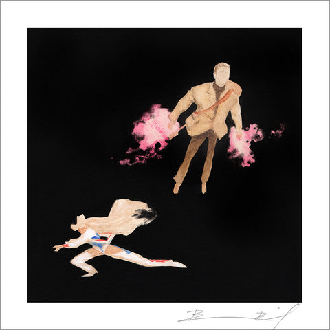 “Beyoncé Throws Paul Simon Into Battle” signed print