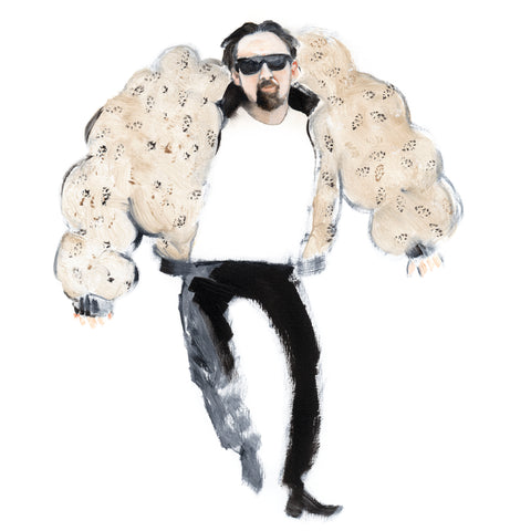 Random painting of Nic Cage in one of his little outfits (2024 edition)