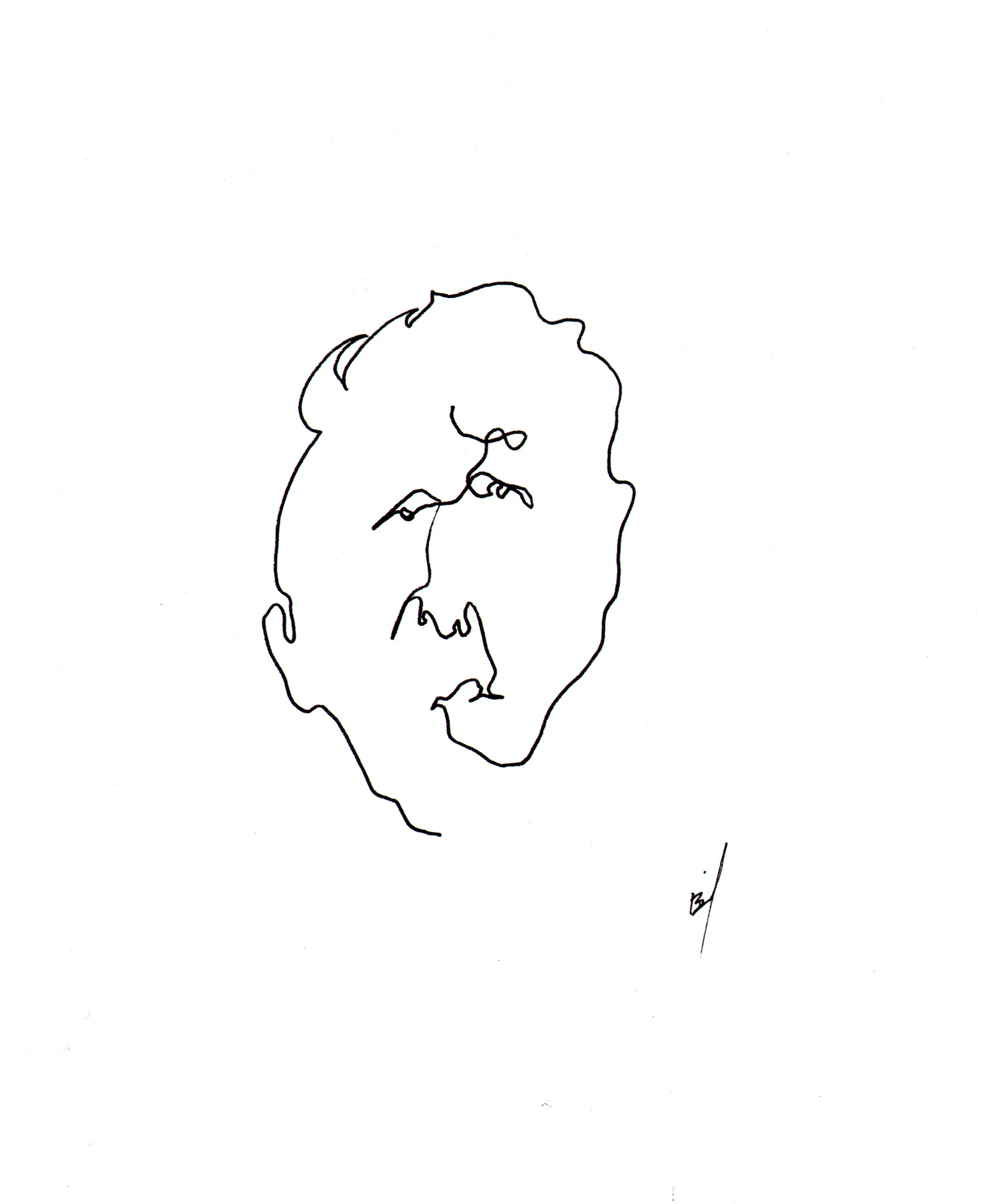 Blind contour of Edward Norton (no. 1)