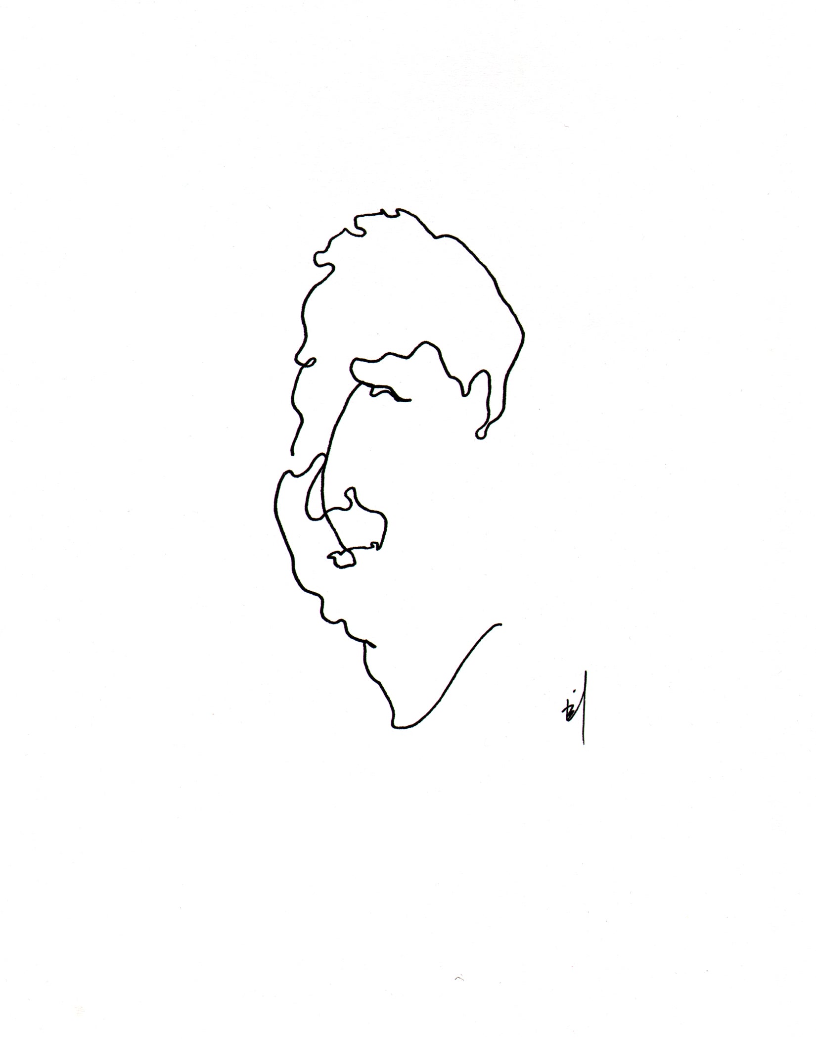 Blind contour of Edward Norton (no. 2)