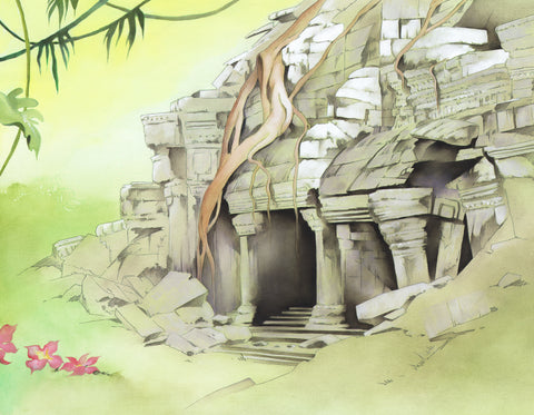 Adventure Set background: Ruins! original oil painting