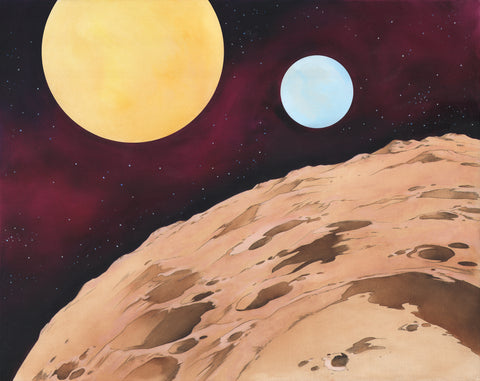Adventure Set background: Space! original oil painting