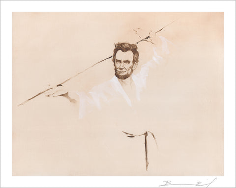 “Abraham Lincoln and the Stick of Peace” signed print