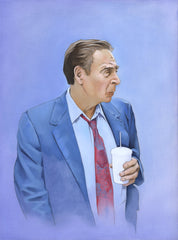 “Man Holding Cup” original oil painting