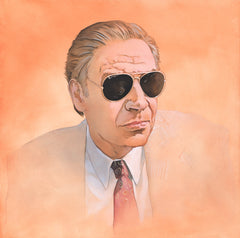 “Man Wearing Sunglasses” original oil painting