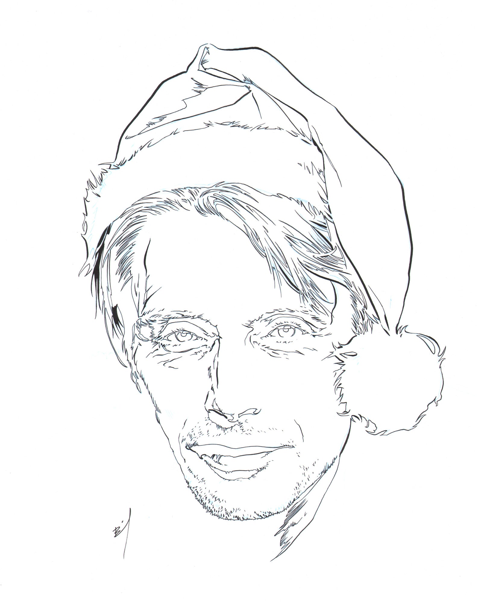 Madsmas ink drawing