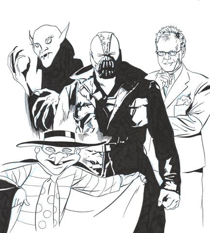 Ultimate Villains ink drawing (alternate)