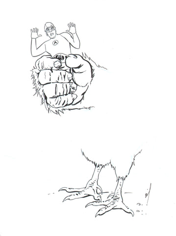 Chicken/Gorilla ink drawing