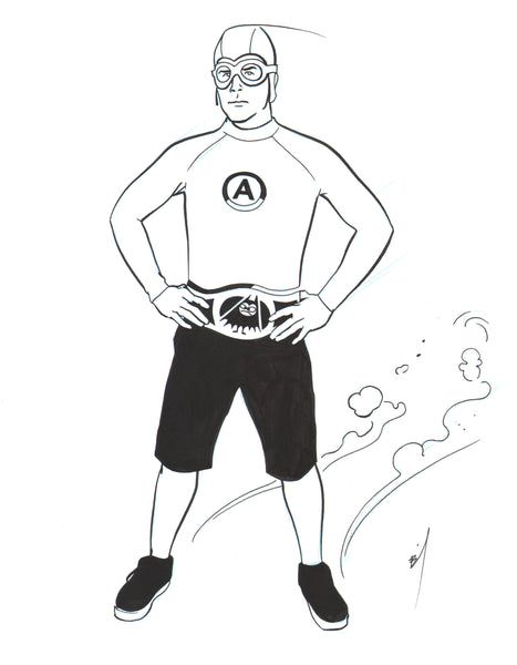 Original Ricky Ricebird Coloring Image Ricky Fitness! ink drawing – Brandon Bird
