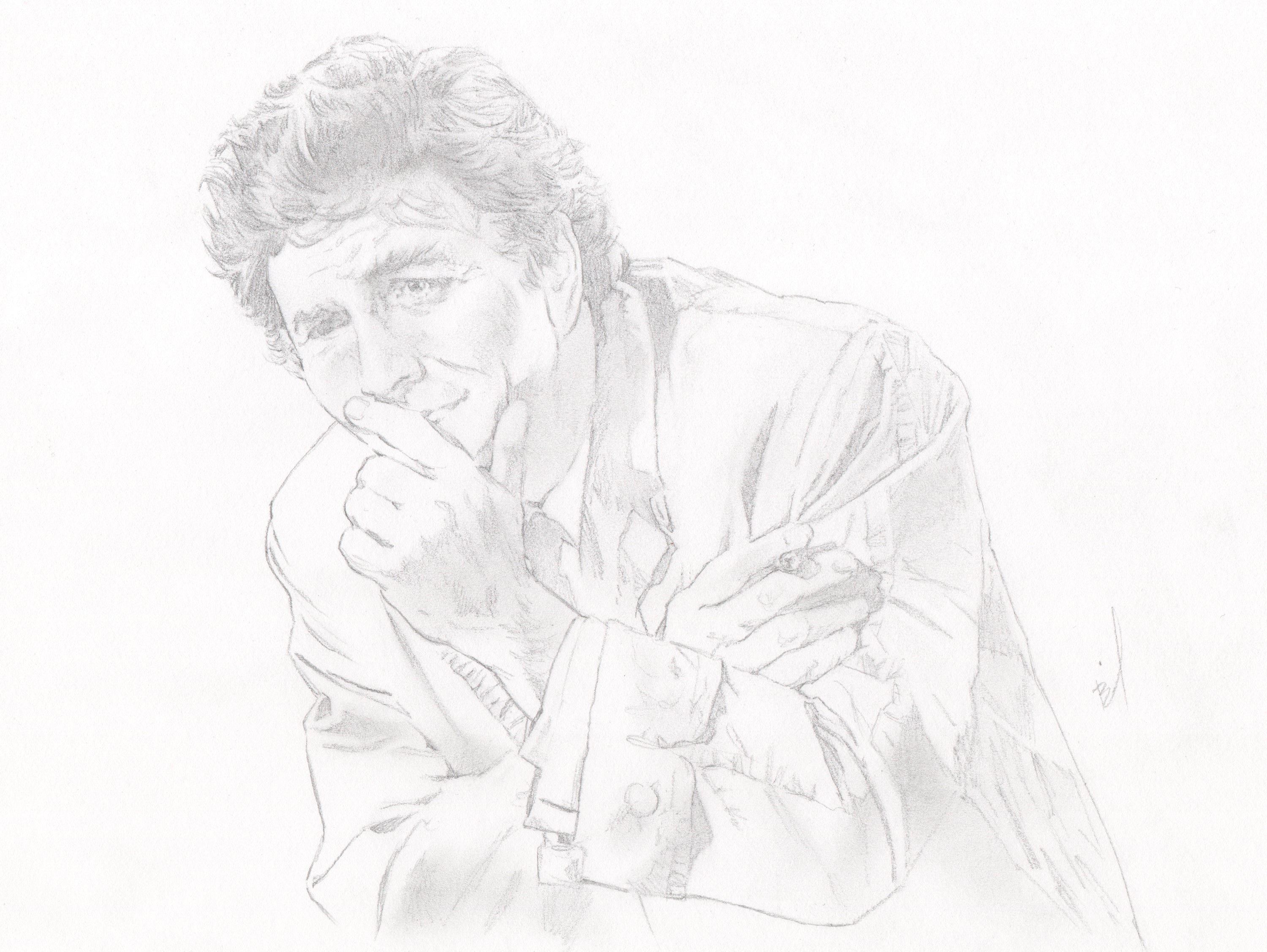 “Thinking Columbo” pencil drawing