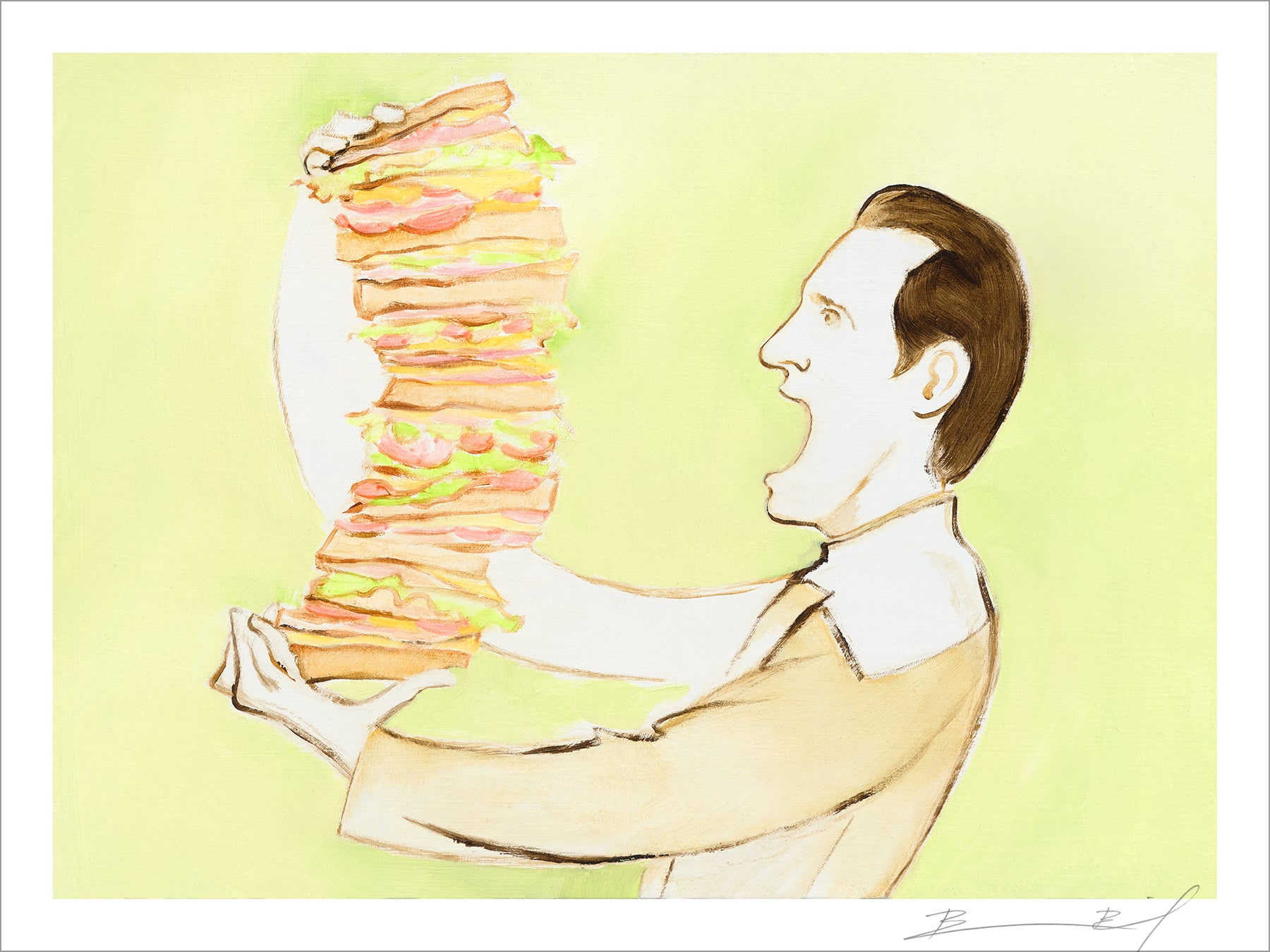 “Data Explores Humanity by Eating a Dagwood Sandwich” signed print