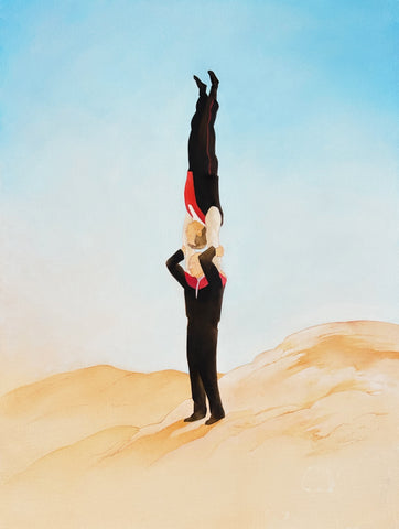 “Jimnastics (first draft)” original oil painting