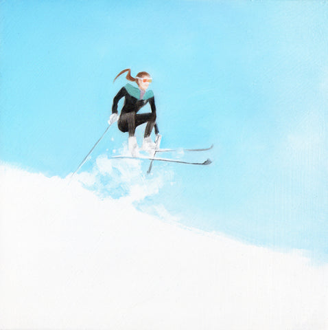 “Ski Dax (alternate)” original oil painting