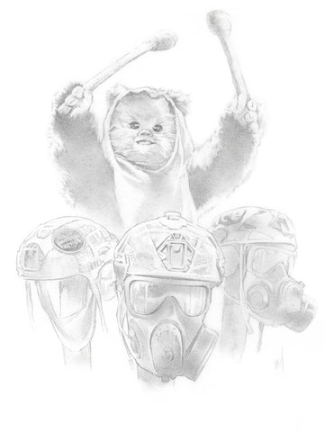 “This Machine Yub Nubs Fascists” original drawing