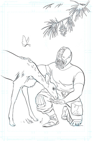 Bane and Friend original ink drawing