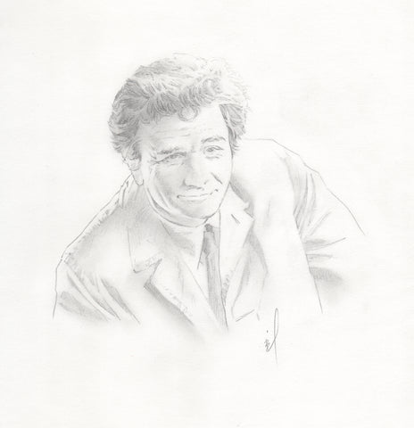 Pencil drawing of Columbo