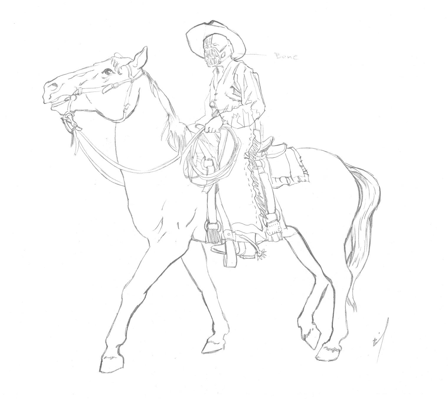 Hand drawn sketch, attributes of cowboy | Stock vector | Colourbox