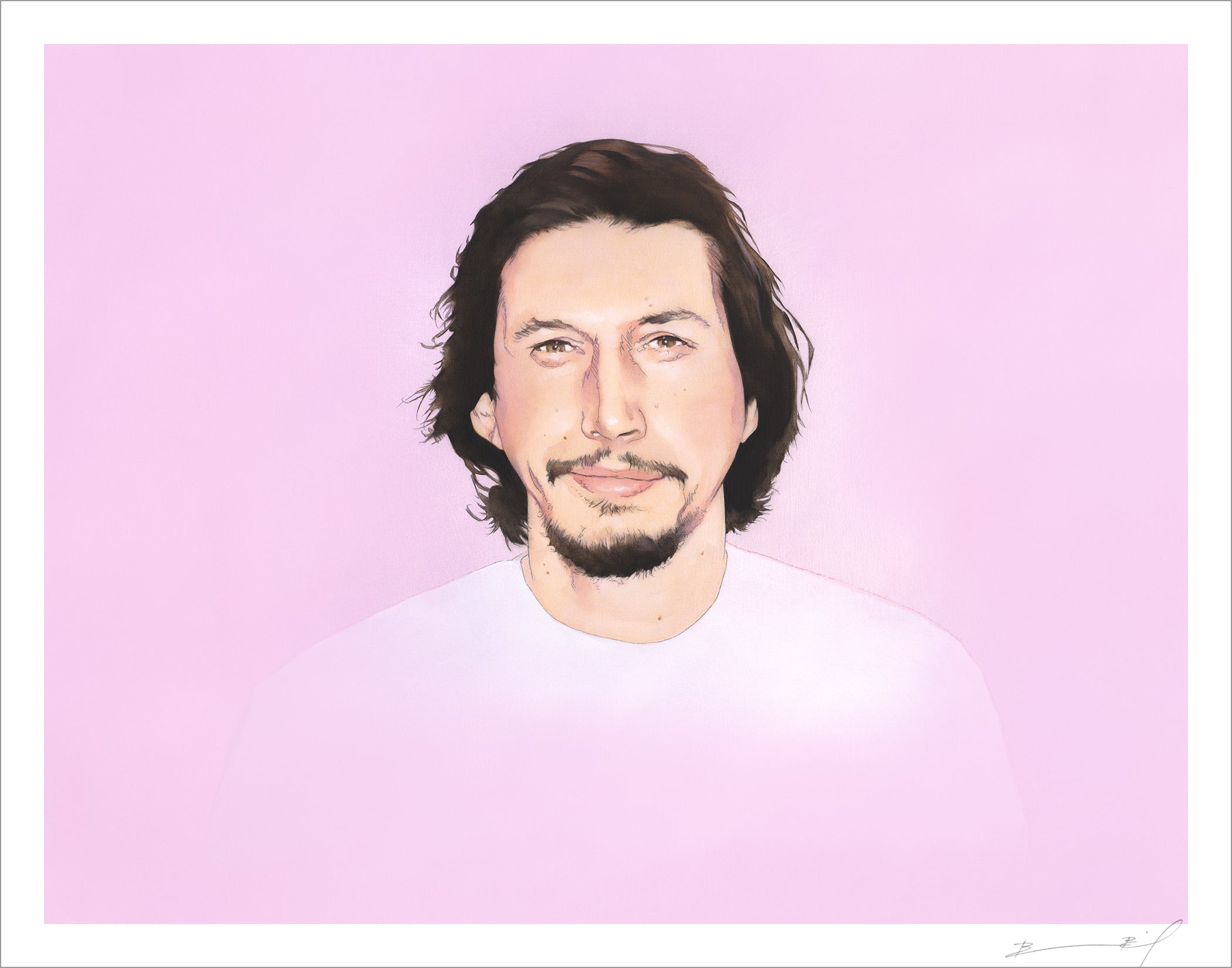 “Portrait of a Man Who is Named Adam Driver” signed print