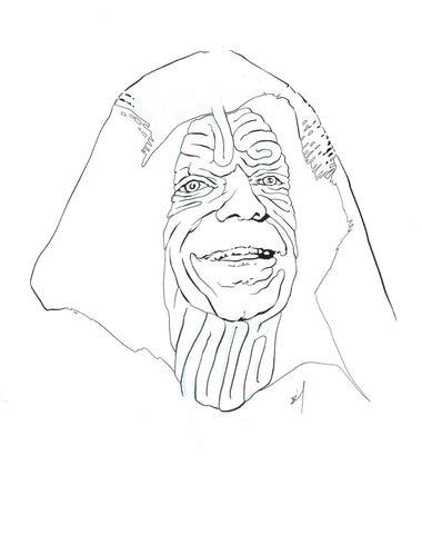 The Emperor face maze original ink drawing