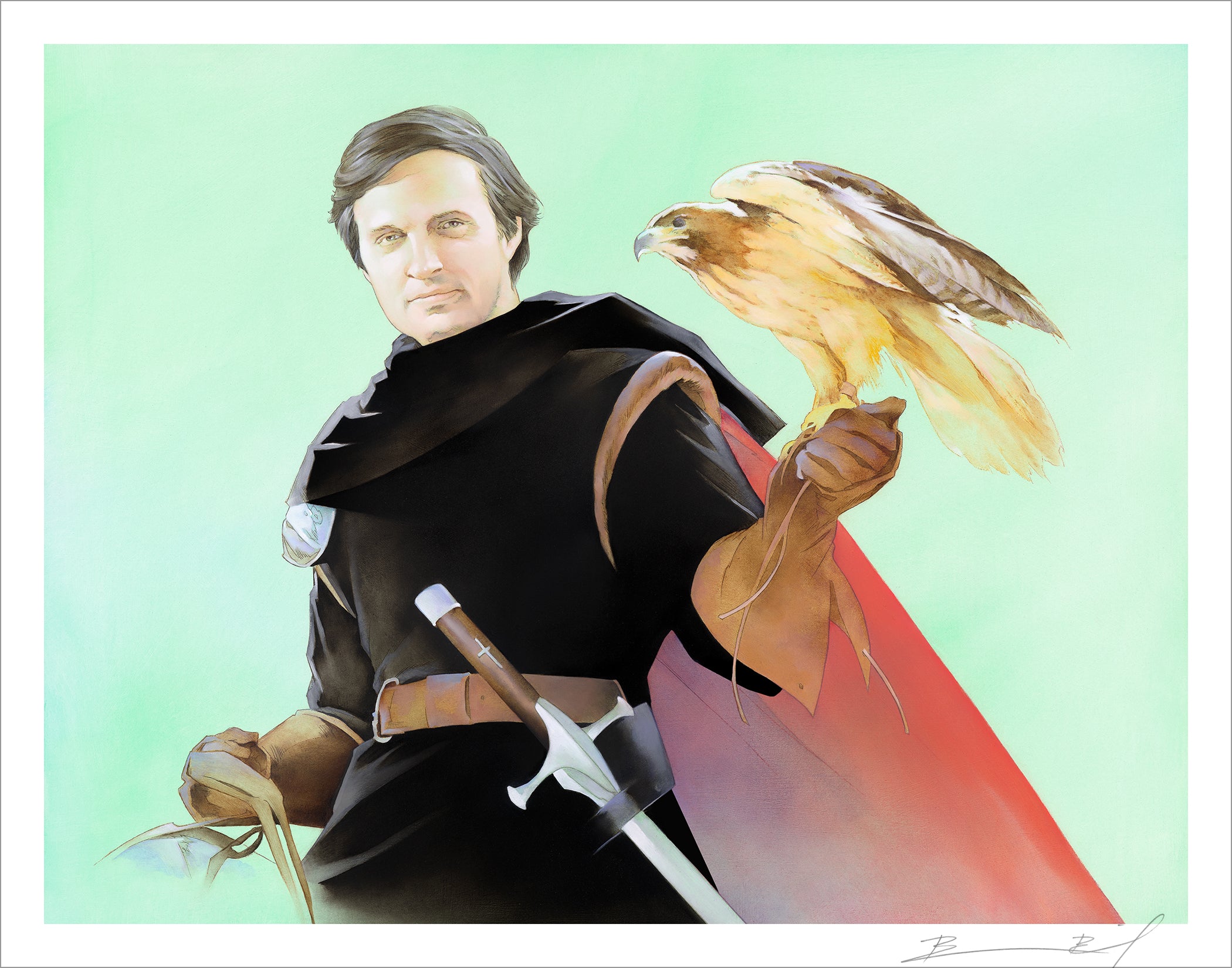 “The Falconer” signed print