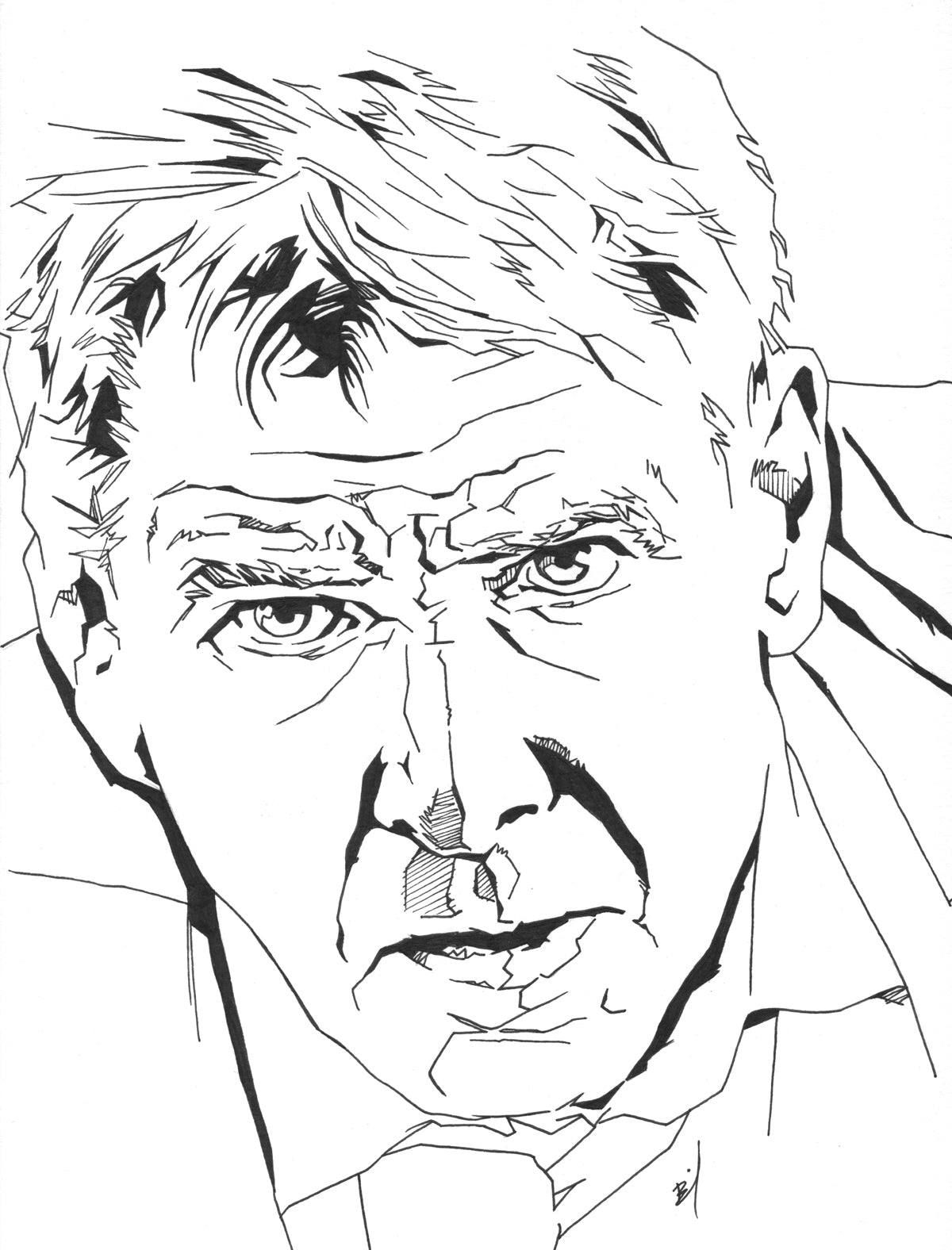 Angular drawing of Harrison Ford