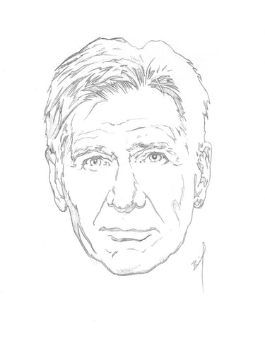 Process drawing of Harrison Ford