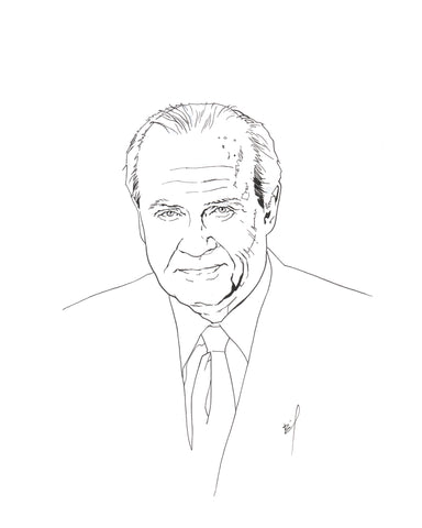 ink drawing of Fred Thompson