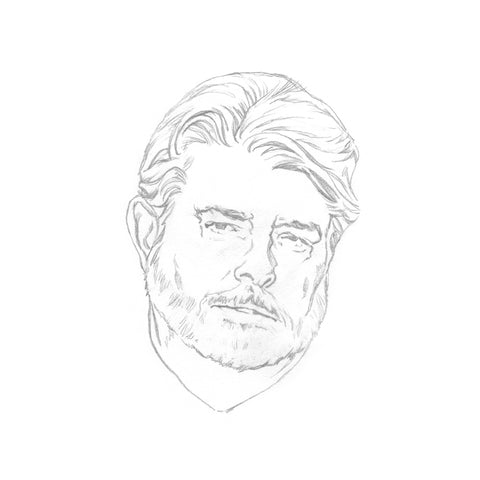 Tiny drawing of George Lucas