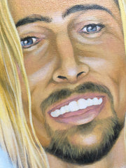 Off-brand painting of Brad Pitt
