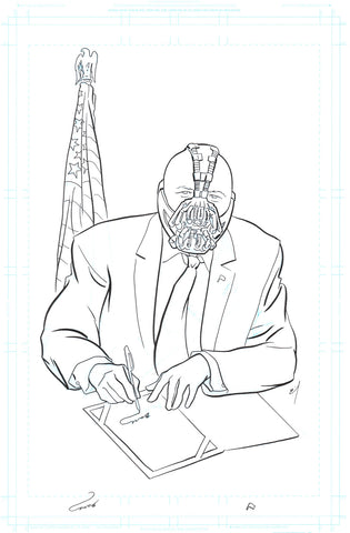 President Bane original ink drawing
