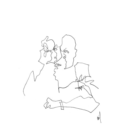 “Baseball Sisko 2” blind contour drawing