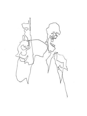 “Rifle Sisko” blind contour drawing