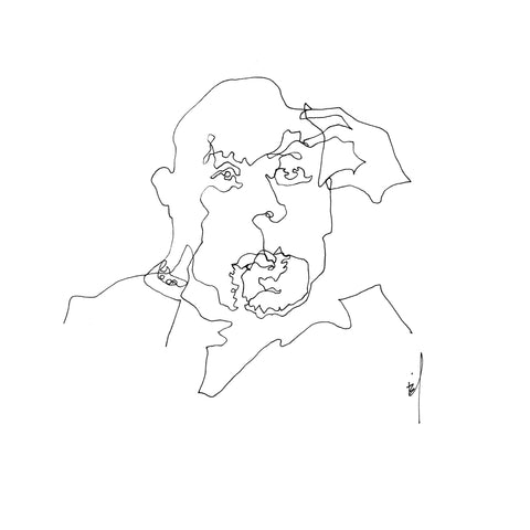 “Thinking Sisko” blind contour drawing